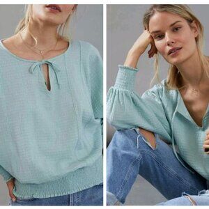 Anthropologie Rebecca Smocked Dolman Top